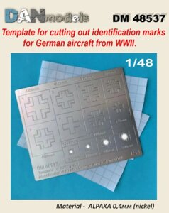 Трафарет для нанесення розпізнавальних знаків німецьких літаків WW2. 1/48 DANMODELS DM 48537