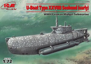 Модель сверхмалой немецкой подводной лодки тип XXVIIB "Zeehund" 1/72 ICM S006