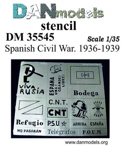 Трафарет для нанесення написів і малюнків періоду громадянської війни в Іспанії 1936-39гг. 1/35 DM35545