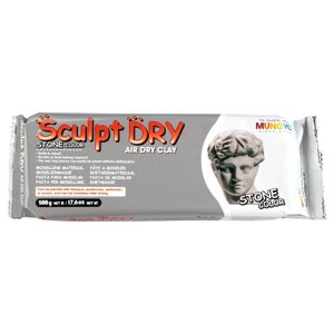 Маса для моделювання сіра, самозастигаюча "Sculpt Dry" 500 г. MUNGYO MS500