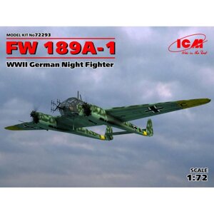 FW 189A-1. Збірна модель нічного німецького винищувача в масштабі 1/72. ICM 72293
