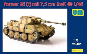 Panzer 38 (t) з 75-мм гарматою KwK 40 L / 48. 1/72 UM 486