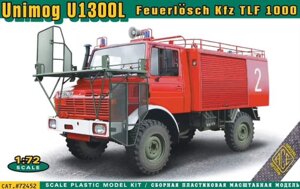Unimog U 1300L Feuerlösch Kfz TLF 1000. Збірна модель пожежного автомобіля в масштабі 1/72. ACE 72452