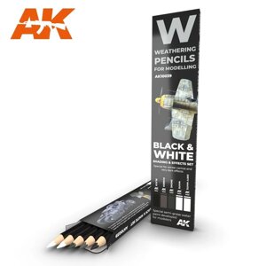 Набір олівців для ефектів, чорний і білий. AK-INTERACTIVE AK10039