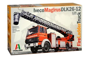 Збірна модель пожежного автомобіля IVECO MAGIRUS DLK 26-12 в масштабі 1/24. ITALERI 3784