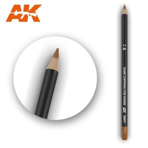 Олівець для ефектів темна рубка по дереву 17 см. AK-INTERACTIVE AK10017