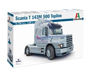 Scania T143 M500 Topline truck. Збірна модель вантажного тягача у масштабі 1/24. ITALERI 0736