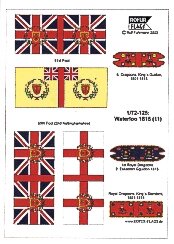 Прапори і штандарти в масштабі 1/72. Waterloo 1815 (11) Britische Armee. ROFUR-FLAGS 125