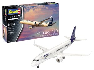 Embraer 190 Lufthansa "New Livery". Модель пасажирського літака в масштабі 1/144. REVELL 03883