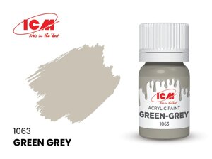 Фарба водорозчинна зелено-сіра, 12 мл. ICM 1063