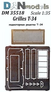 Надмоторние решітки (Фототравлення) для збірної моделі танка Т-34. 1/35 DANMODELS DM35518