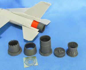 Деталировка для літака F-16. Форсунка двигуна F100-PW. 1/48 METALLIC DETAILS MDR4860