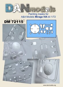 Маска для моделі літака Міраж 4А (A & A Models). 1/72 DANMODELS DM 72115