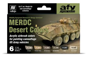 Набір акрилових фарб Пустельний камуфляж для американської техніки MERDC. VALLEJO 71212