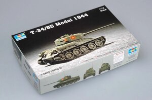 T-34/85 MOD. 1944. Збірна модель радянського середнього танка у масштабі 1/72. TRUMPETER 07207