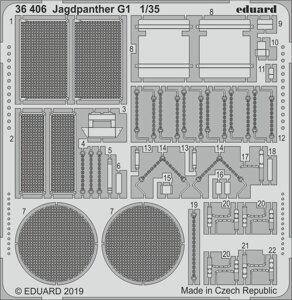 Набір фототравлення для моделі Jagdpanther G1 (MENG). 1/35 EDUARD 36406