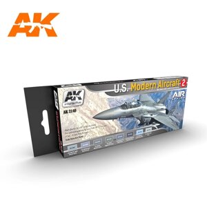 Набір акрилових фарб "Сучасні літаки США 2". AK-INTERACTIVE AK-2140