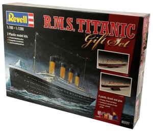Подарунковий набір 2 моделі корабля RMS Titanic з фарбами, кистями та клеєм. REVELL 05727