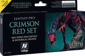 Набір з 8 фарб: Fantasy-Pro Crimson Red Set. VALLEJO 74103