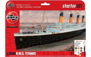 Збірна модель R. M. S. Titanic в масштабі 1: 1000. Подарунковий набір з фарбами, пензликами і клеєм. AIRFIX 55314