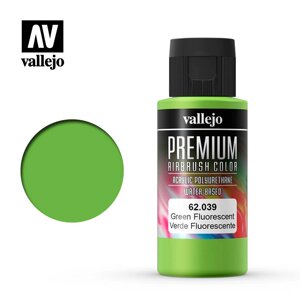 Флуоресцентний зелений. Фарба акрил-поліуретанова 60 мл. VALLEJO PREMIUM COLLOR 62039