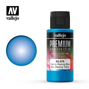 Фарба акрил-поліуретанова прозорий гоночний синій, 60 мл. VALLEJO PREMIUM 62076