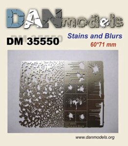 Трафарет для нанесення на модель слідів підтікань, плям і бризок. №1. 1/35 DANMODELS DM 35550