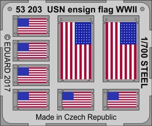 Фототравлення кольорове американські прапори USN Другої світової. 1/700 EDUARD 53203