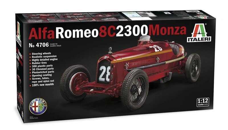 Alfa Romeo 8C 2300 Monza. Збірна модель. 1/12 ITALERI 4706 - гарантія