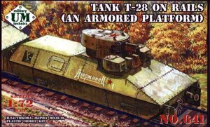 Танк Т-28 на рейках (броньовані платформа). 1/72 UMT 641