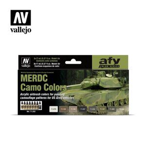 Набір фарб для збірних моделей Камуфляжні кольору MERDC. VALLEJO 71202