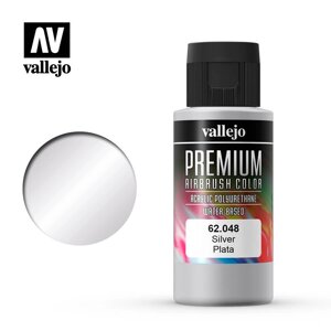 Срібло металік. Фарба акрил-поліуретанова 60 мл. VALLEJO PREMIUM COLLOR 62048