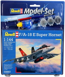 Подарунковий набір (клей, фарба, пензлик) F/A-18E Super Hornet у масштабі 1/144. REVELL 63997