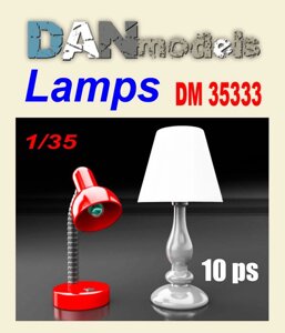 Настільні лампи, 10 шт. Аксесуари для діорам. 1/35 DANMODELS DM35333