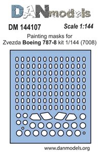 Маска для моделі літака Боїнг 787-8 (Zvezda). 1/144 DANMODELS DM 144 107