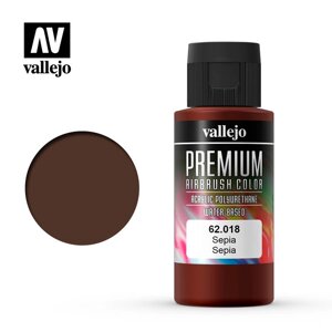 Сепія. Фарба акрил-поліуретанова 60 мл. VALLEJO PREMIUM COLLOR 62018