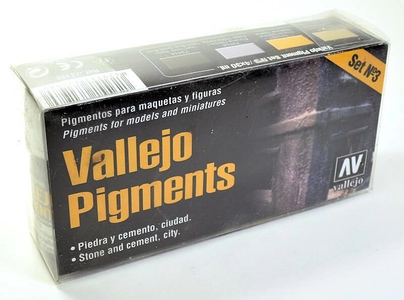 Пігменти для моделювання, набір 4 х 35 мл., Камінь і цемент. VALLEJO PIGMENTS 73198 від компанії Хоббінет - збірні моделі - фото 1