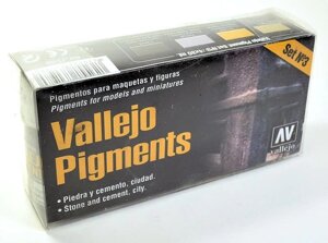 Пігменти для моделювання, набір 4 х 35 мл., Камінь і цемент. VALLEJO PIGMENTS 73198