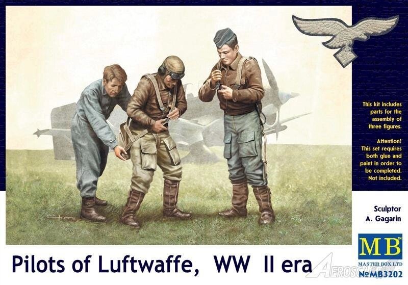 Пілоти Люфтваффе, період Другої світової війни. 1/32 MASTER BOX 3202 від компанії Хоббінет - збірні моделі - фото 1