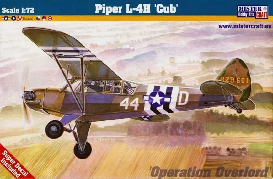 Piper L-4H 'Cub'. Збірна модель літака в масштабі 1/72. MISTER CRAFT D-253 від компанії Хоббінет - збірні моделі - фото 1