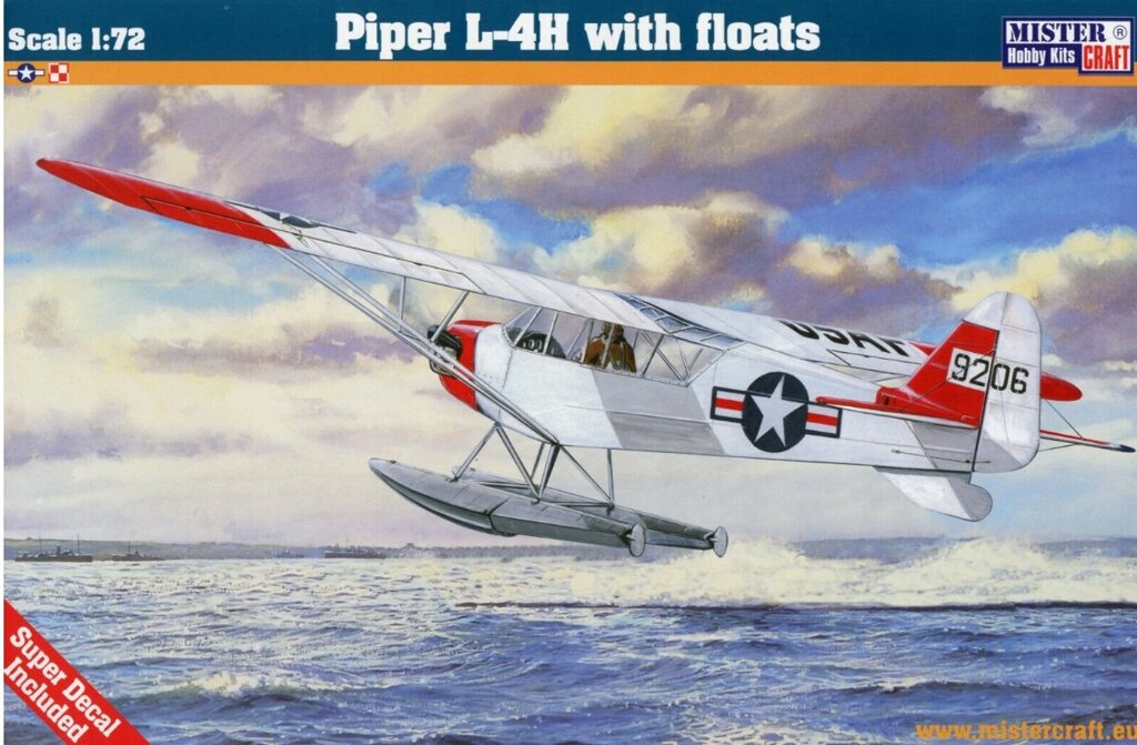 Piper L-4H with floats. Збірна модель літака в масштабі 1/72. MISTER CRAFT D-254 від компанії Хоббінет - збірні моделі - фото 1