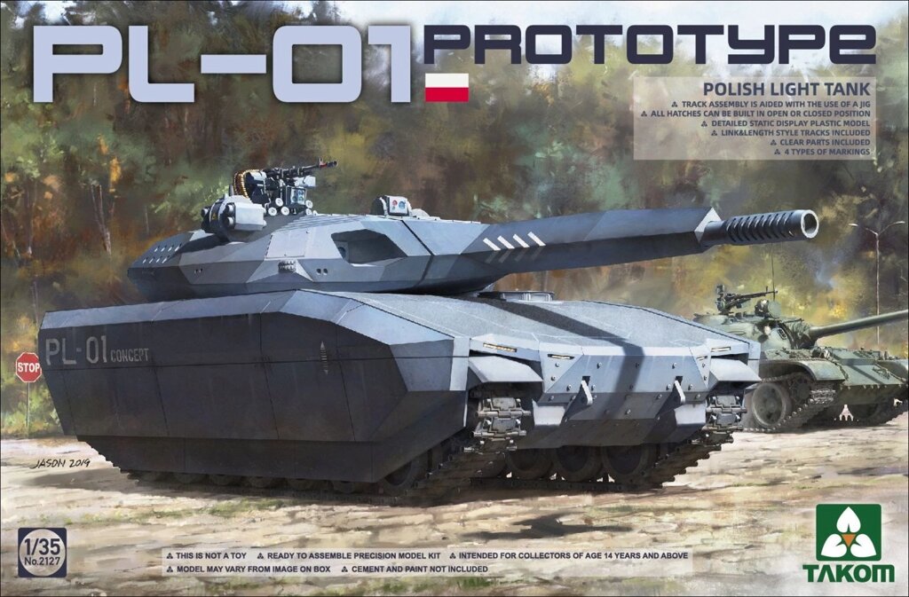PL-01 прототип польського танка. Збірна модель в масштабі 1/35. TAKOM 2127 від компанії Хоббінет - збірні моделі - фото 1