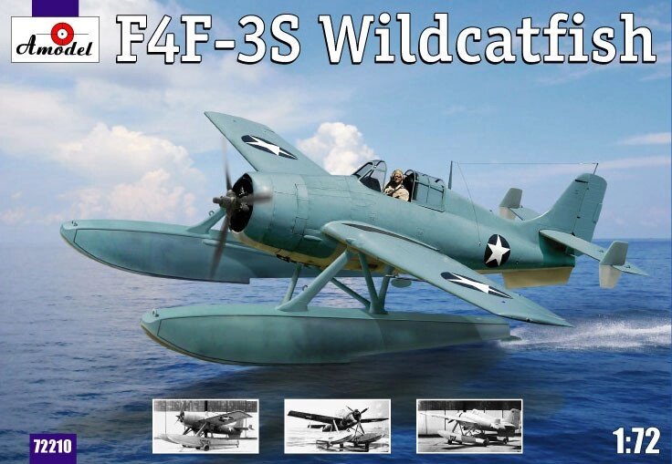 Поплавковий літак F4F-3S «Widcatfish». 1/72 AMODEL 72210 від компанії Хоббінет - збірні моделі - фото 1