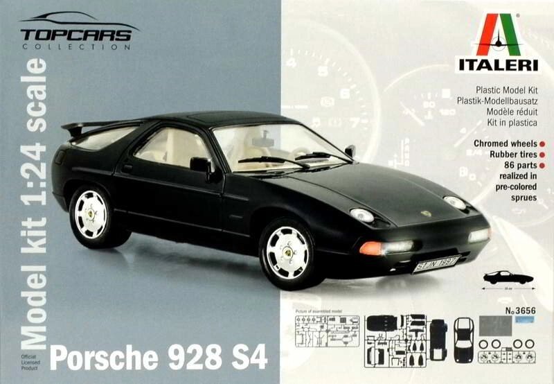 Porsche 928 S4. 1/24 ITALERI 3656 від компанії Хоббінет - збірні моделі - фото 1