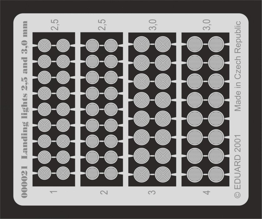 Посадочні фари 2,5 і 3 мм. EDUARD 00021 від компанії Хоббінет - збірні моделі - фото 1