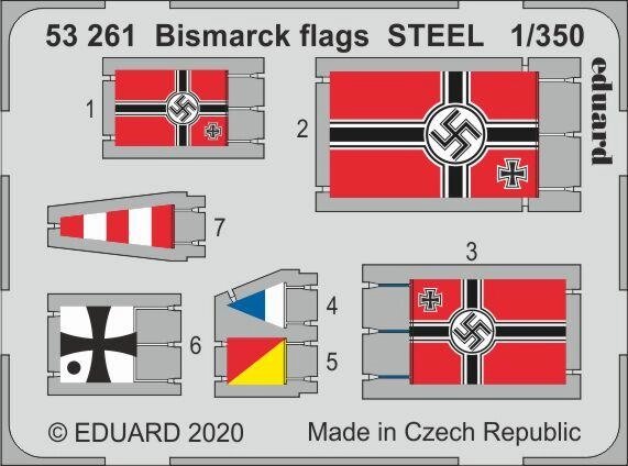 Прапори для збірної моделі корабля BISMARCK у масштабі 1/350. EDUARD 53261 від компанії Хоббінет - збірні моделі - фото 1