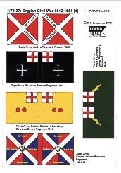 Прапори і штандарти в масштабі 1/72. English Civil War 1642 - 1651, Infantry (4). ROFUR FLAGS 07 від компанії Хоббінет - збірні моделі - фото 1