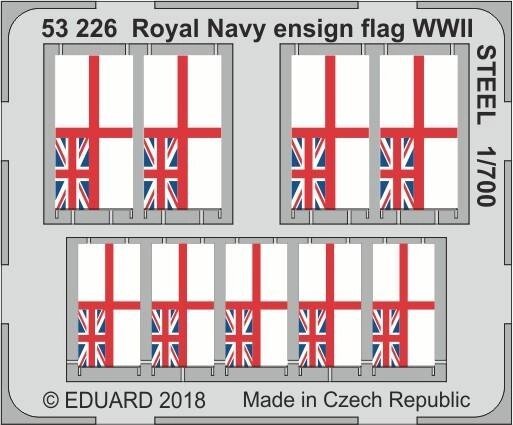 Прапори Royal Navy часів Другої Світової, сталь. 1/700 EDUARD 53226 від компанії Хоббінет - збірні моделі - фото 1