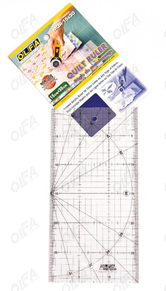 Прозора лінійка-сантиметр. OLFA MQR-15x30 від компанії Хоббінет - збірні моделі - фото 1