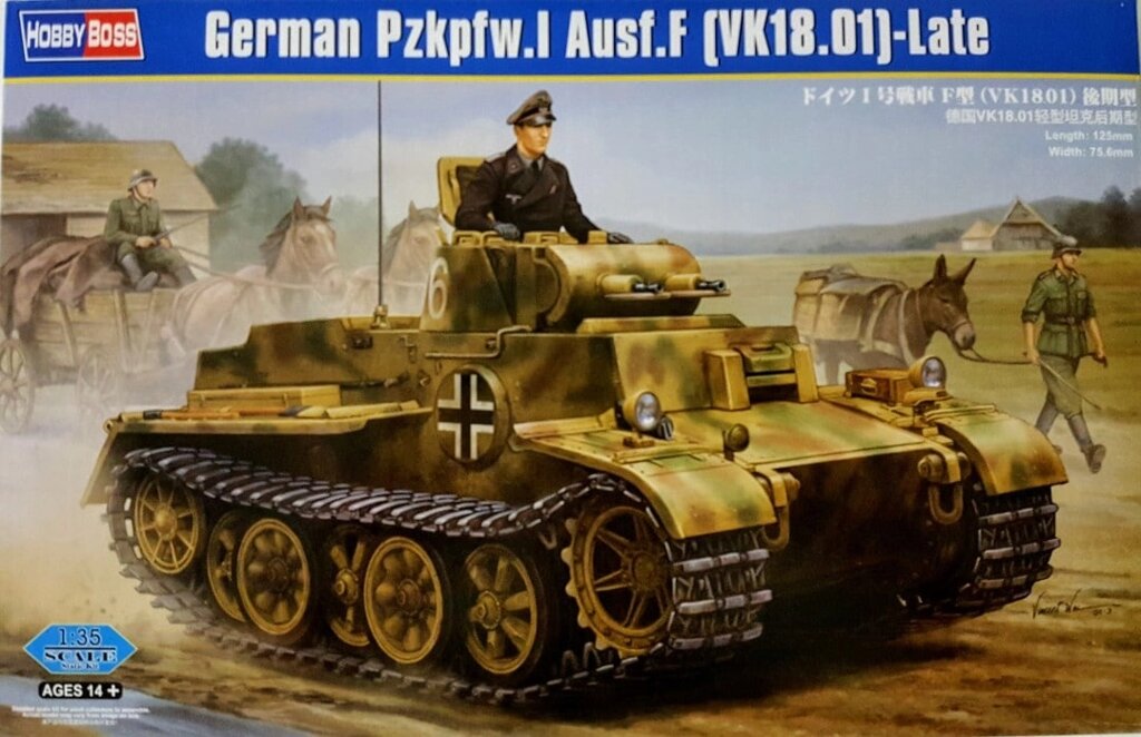 Pz. Kpfw. I Ausf. F (VK1801) пізній. Збірна модель танка масштабу 1/35. HOBBY BOSS 83805 від компанії Хоббінет - збірні моделі - фото 1